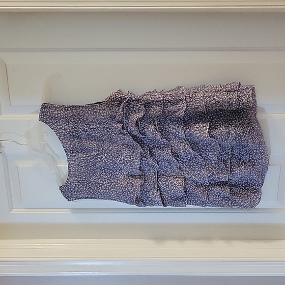 Ann Taylor Lilac Ruffled Silk Sleeveless Tank Top Small - Picture 5 of 6